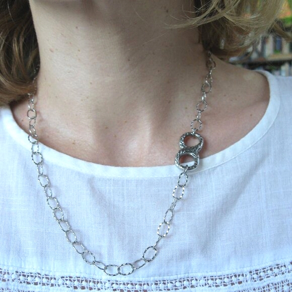 Large Eternity Stainless Steel Necklace - Picture 8 of 10